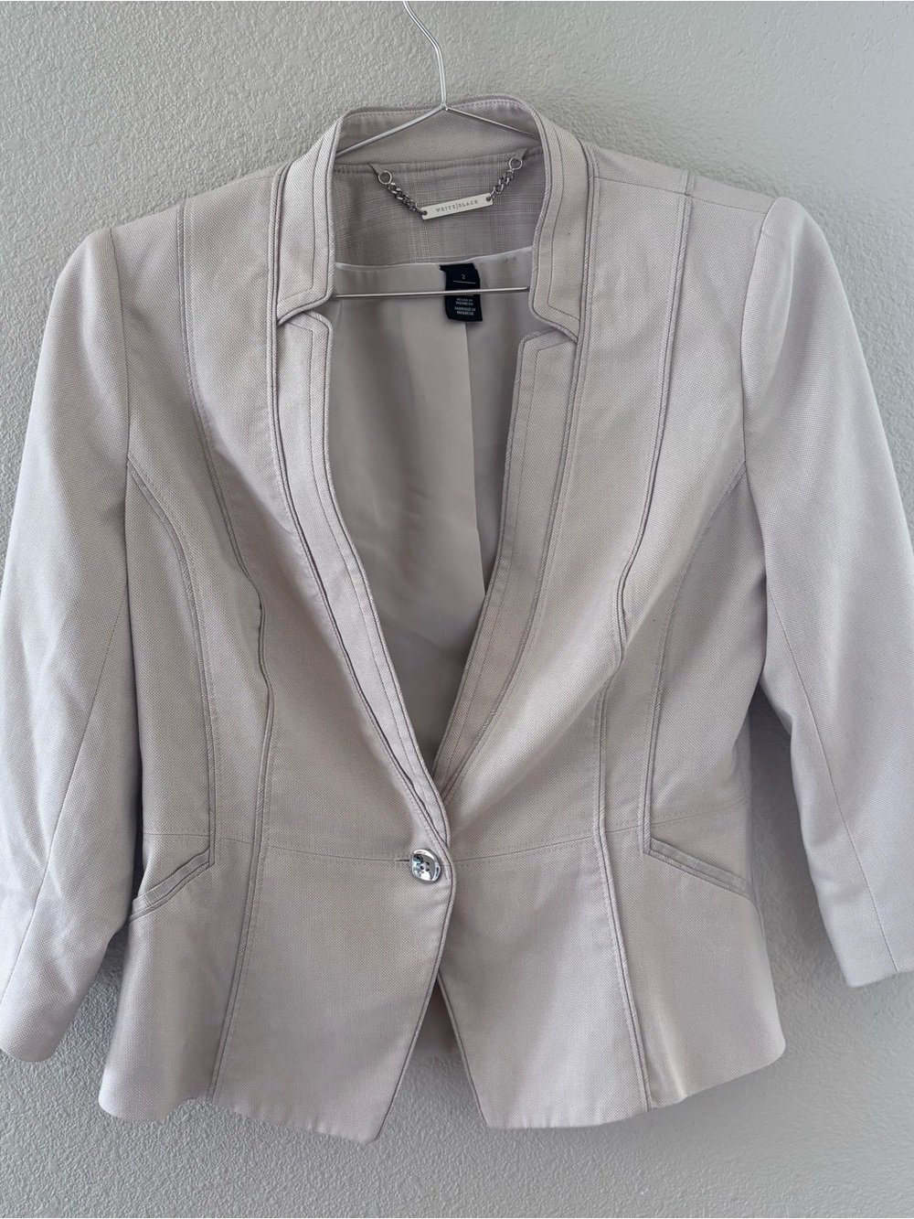 White House Black Market Women's Light Beige Tailored Blazer
